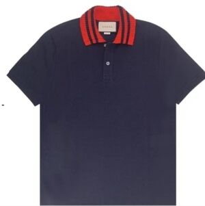 Gucci Piquet Web Collar Polo Shirt
